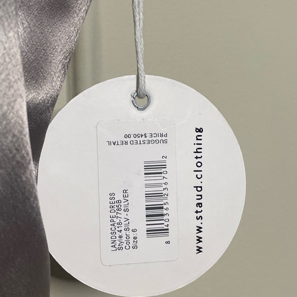 STAUD Landscape Silver Mini Dress in Silver - Picture 10 of 10